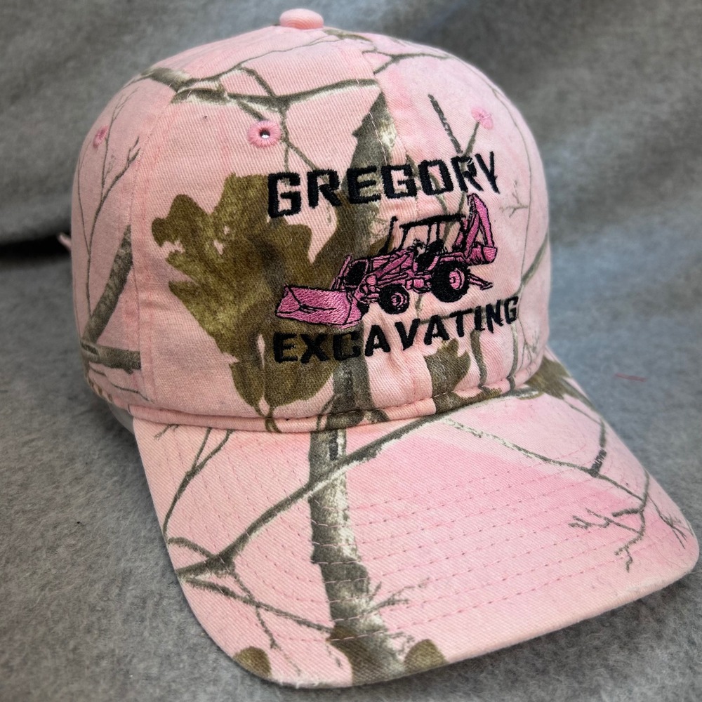 Gregory Excavating Women Pink Realtree Hat Camo Backhoe Adjustable Cap OSFM - Picture 1 of 5